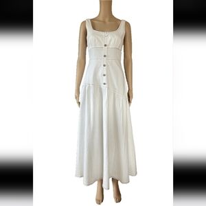 Indikah White Denim Maxi Dress